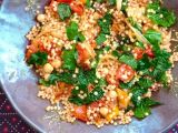 Couscous Salad with Kale, Harissa and Roasted Vegetables