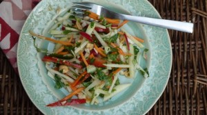 Kohlrabi Slaw with Peanuts, Ginger and Carrots