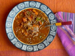 Lentil Soup with Roasted Carrots